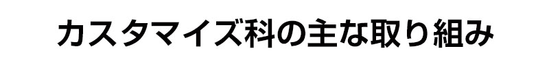 カスタマイズ科の主な取り組み